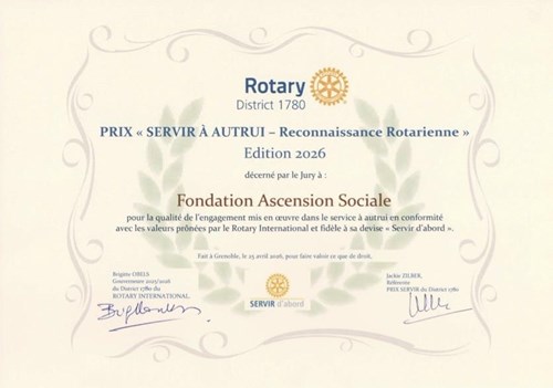 Lauréate du Prix Servir du Rotary District 1780